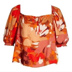 Sanctuary Floral Remember Me Floral Top Red orange Rust Size 2X